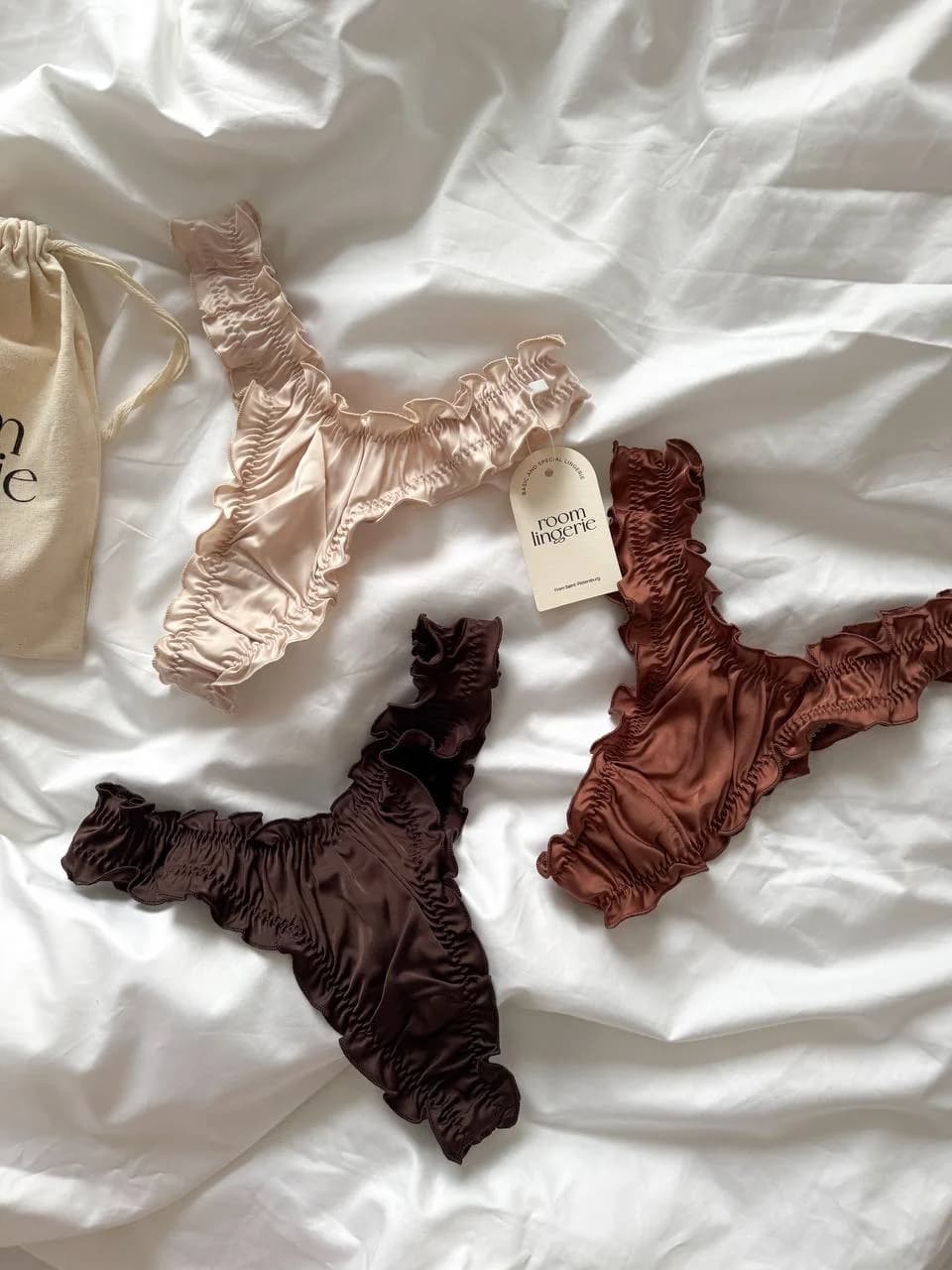 Набор шелковых стринг Creamy